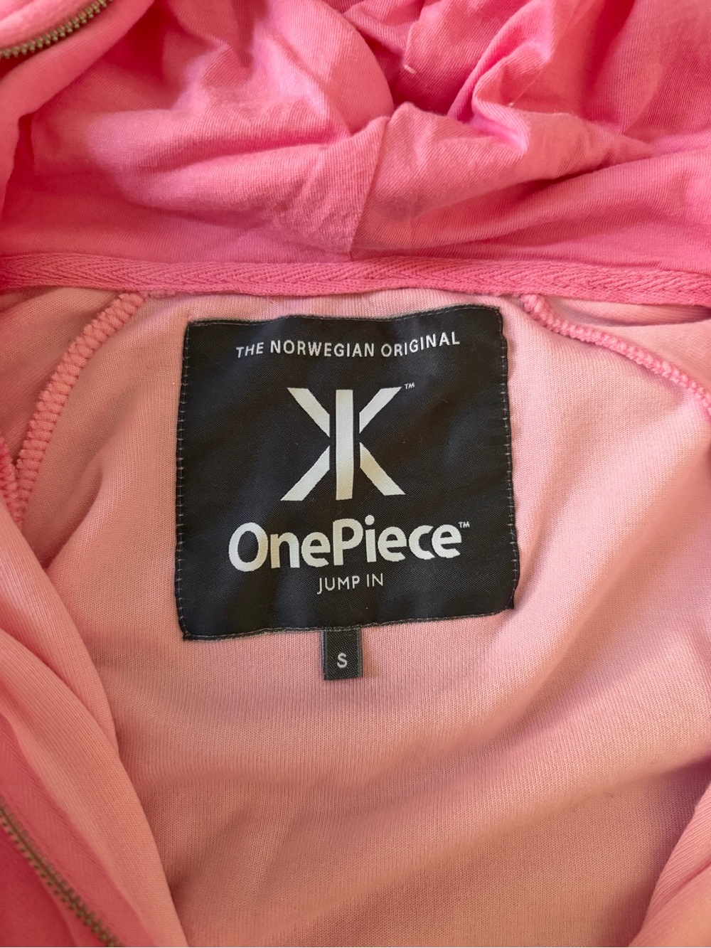 Onepiece Women’s Pink Hooded Zip-Up One Piece Jumpsuit - Picture 3 of 3